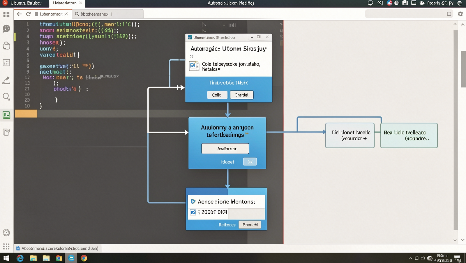 Detailed flowchart of an automation workflow on a Linux desktop environment.