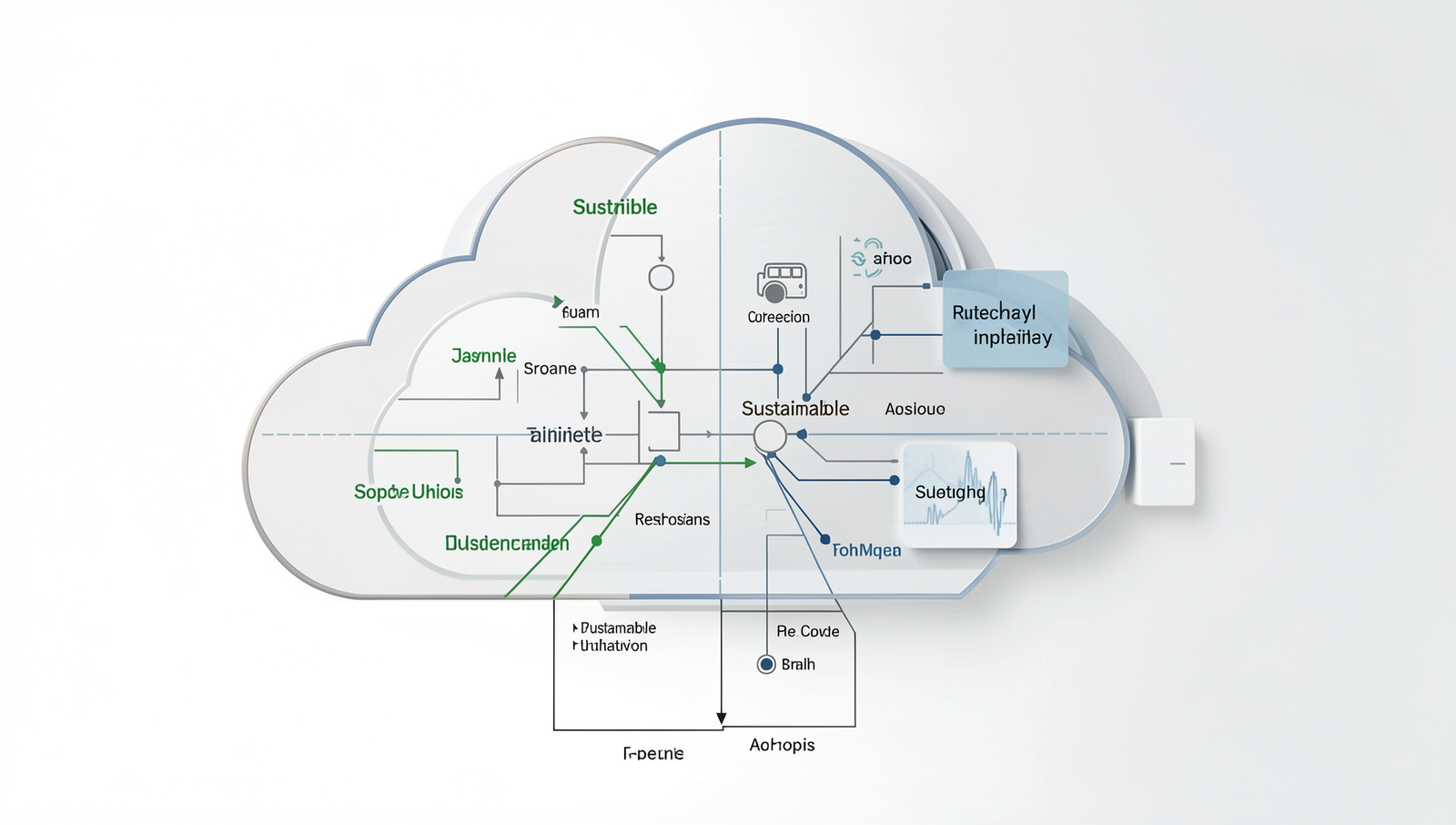Infographic illustrating sustainable cloud practices in digital business.