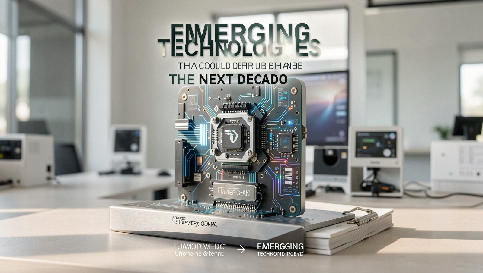 Photorealistic image showcasing emerging technologies in a natural setting.