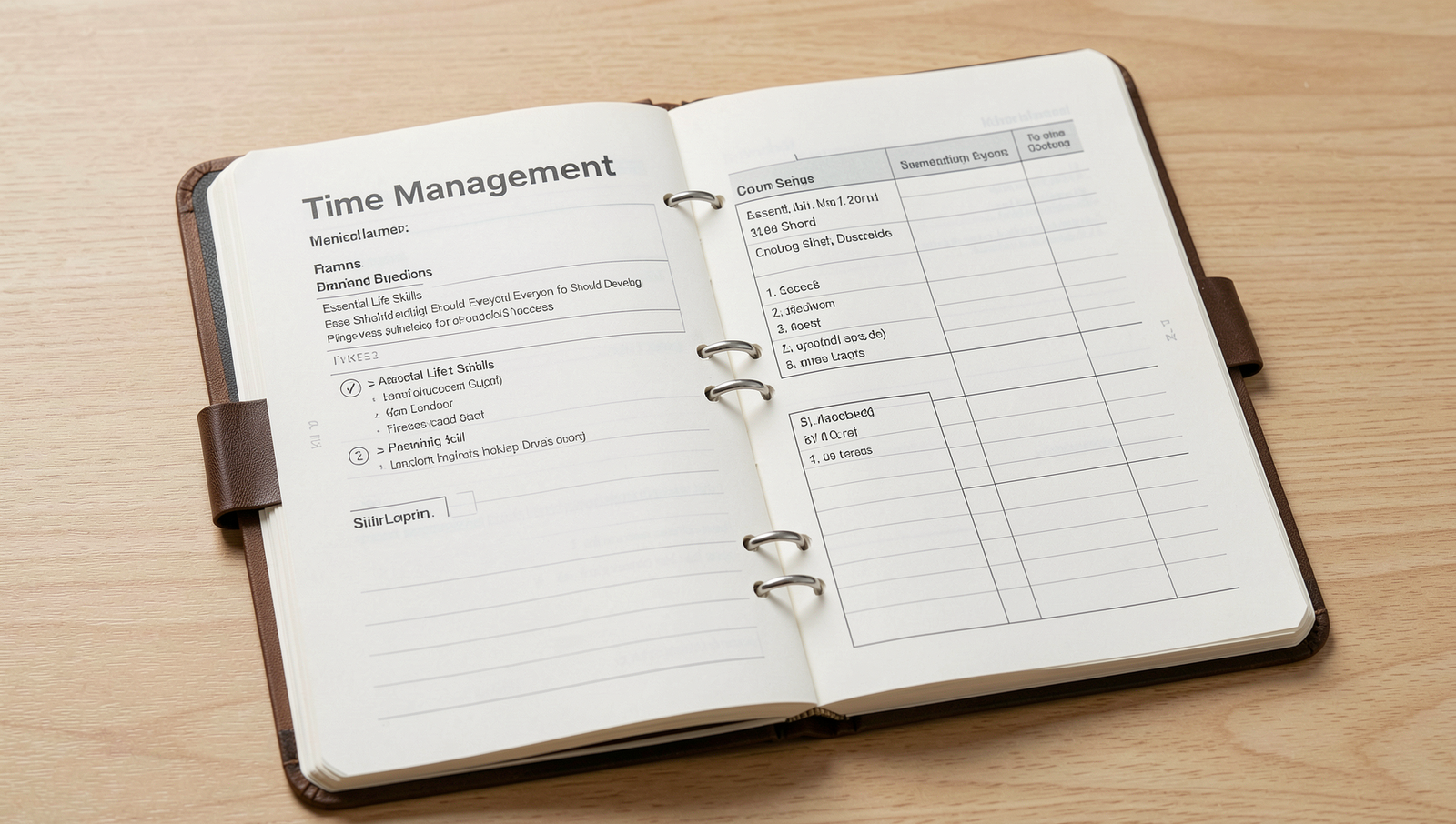 A detailed planner open with scheduled tasks, showcasing effective time management.