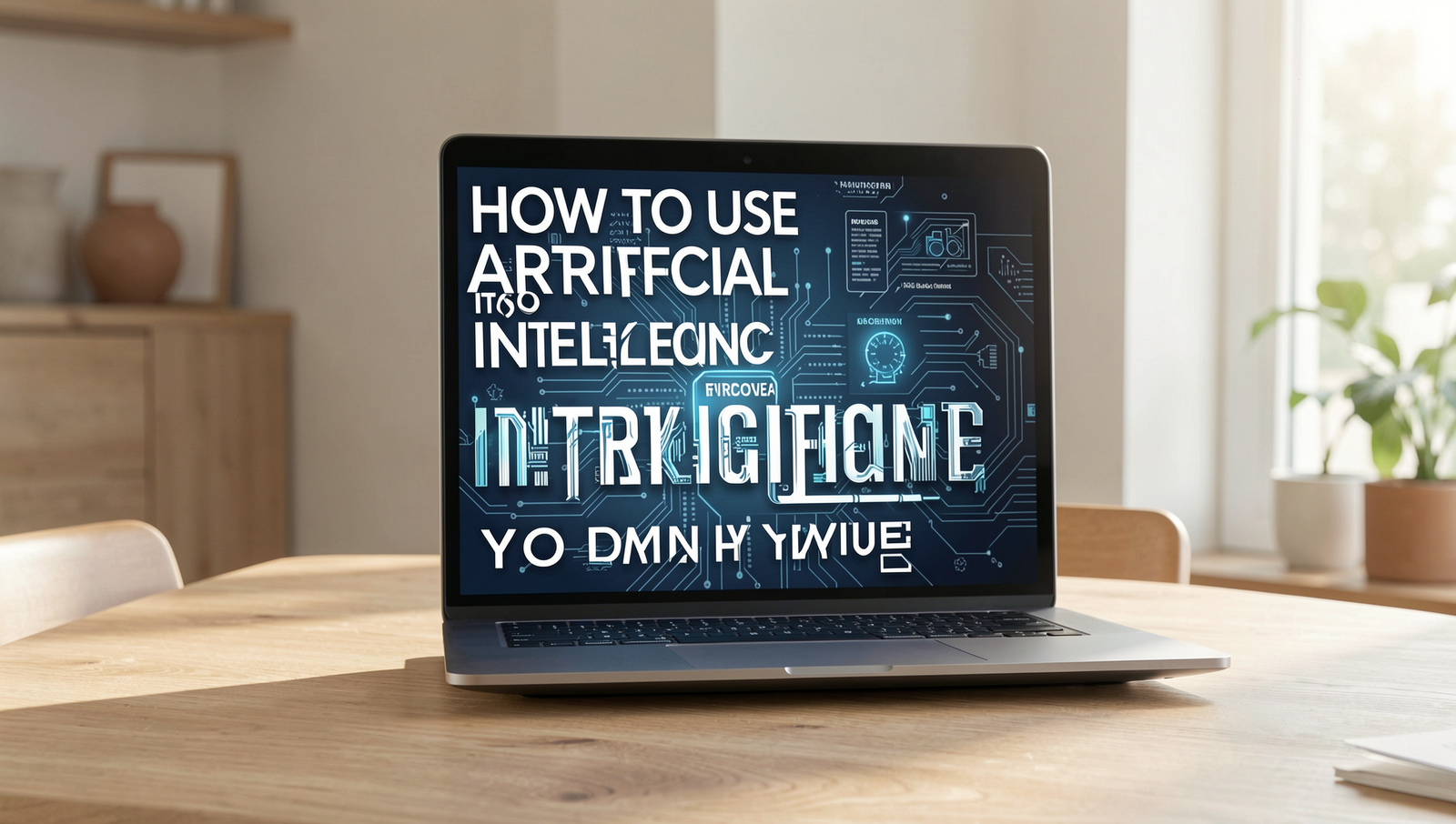A person using AI technology in a modern home setting to enhance daily life.