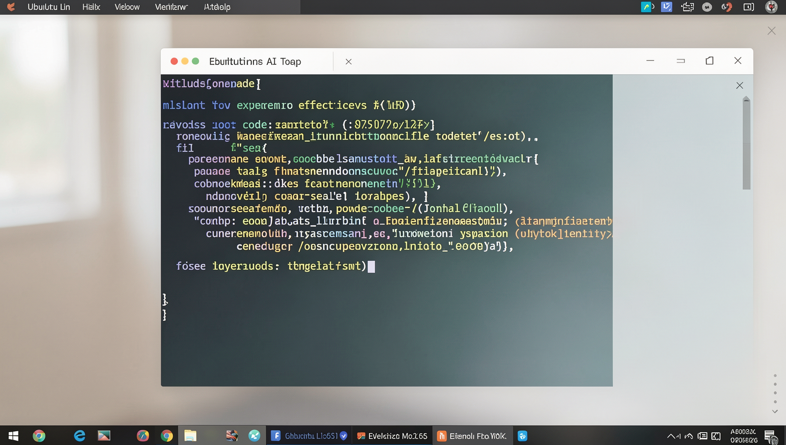 Person evaluating AI tools on a realistic Linux desktop with a terminal interface.