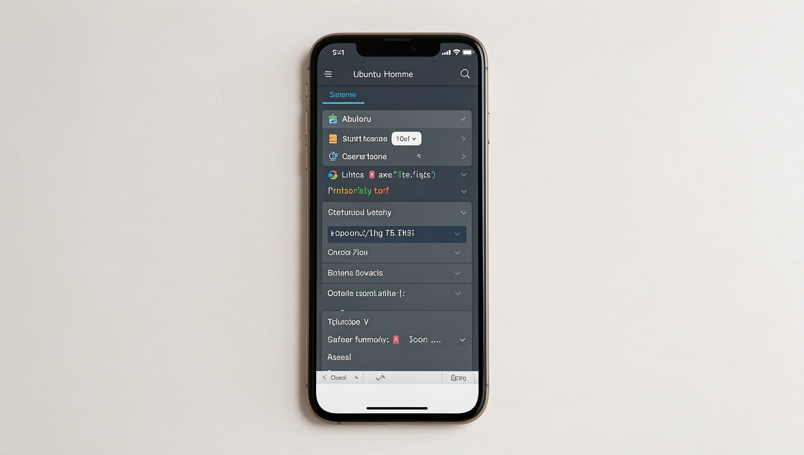 Smartphone showing a smart home app with automation settings on a Linux desktop.