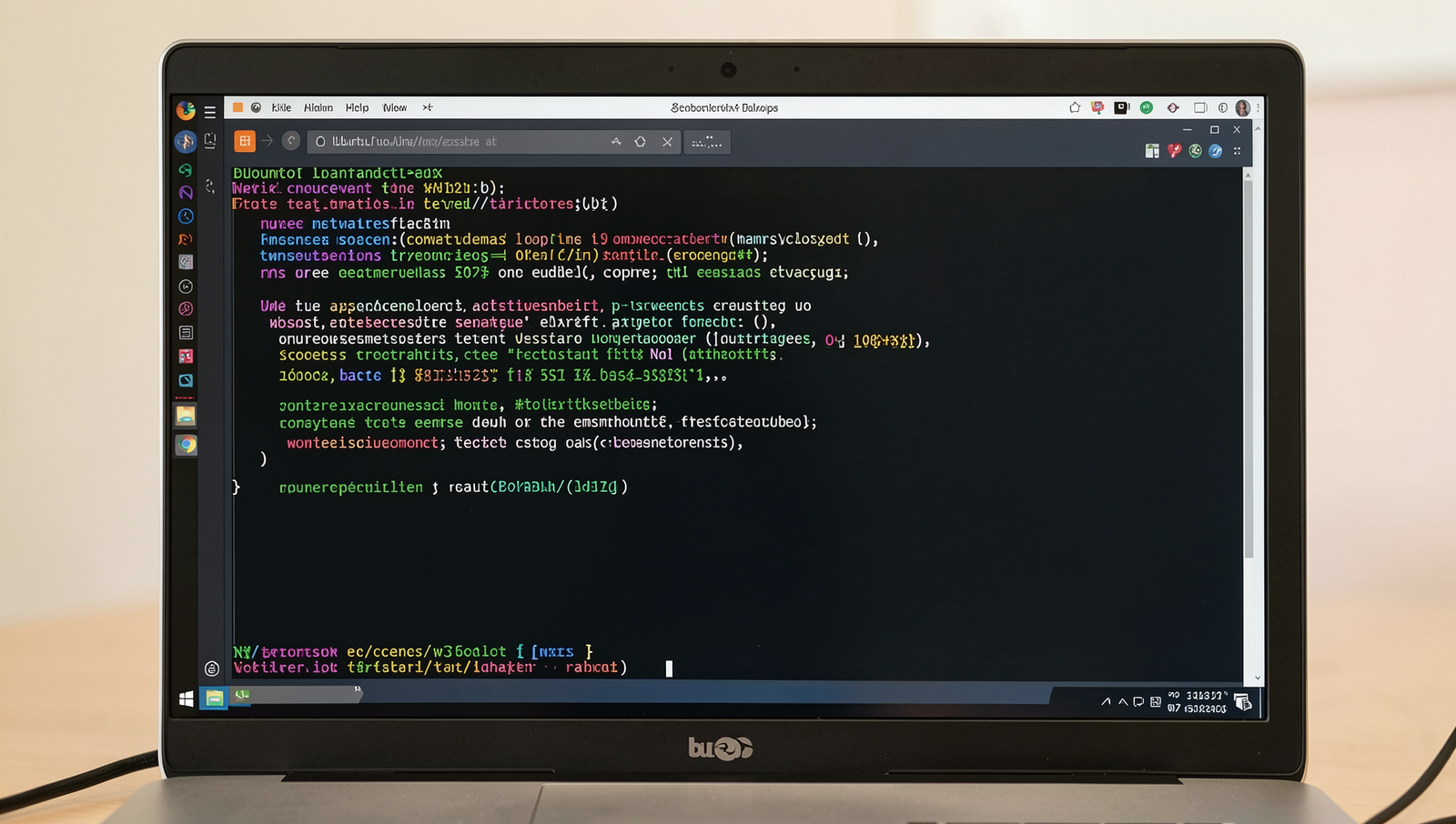 Realistic computer screen displaying Linux backup options in a tutorial setting.