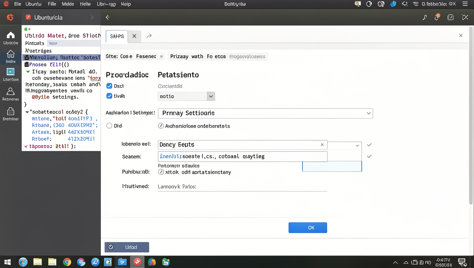 Adjusting social media privacy settings on a Linux desktop interface.