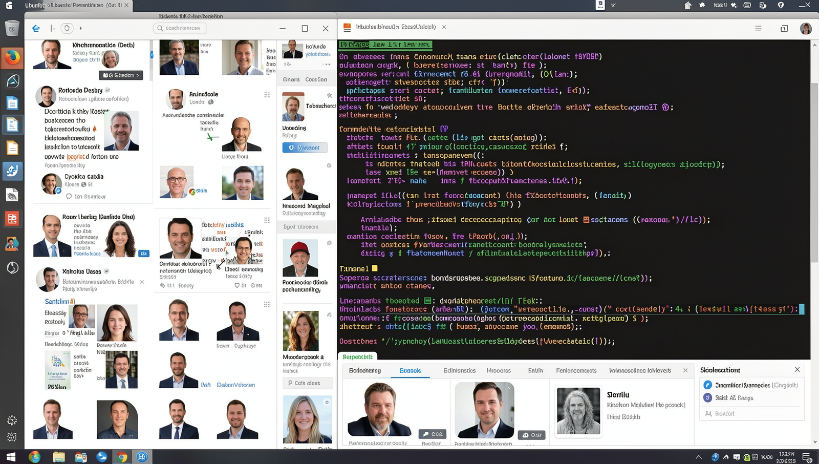 Collage of social media profiles of influential tech leaders on a computer screen.