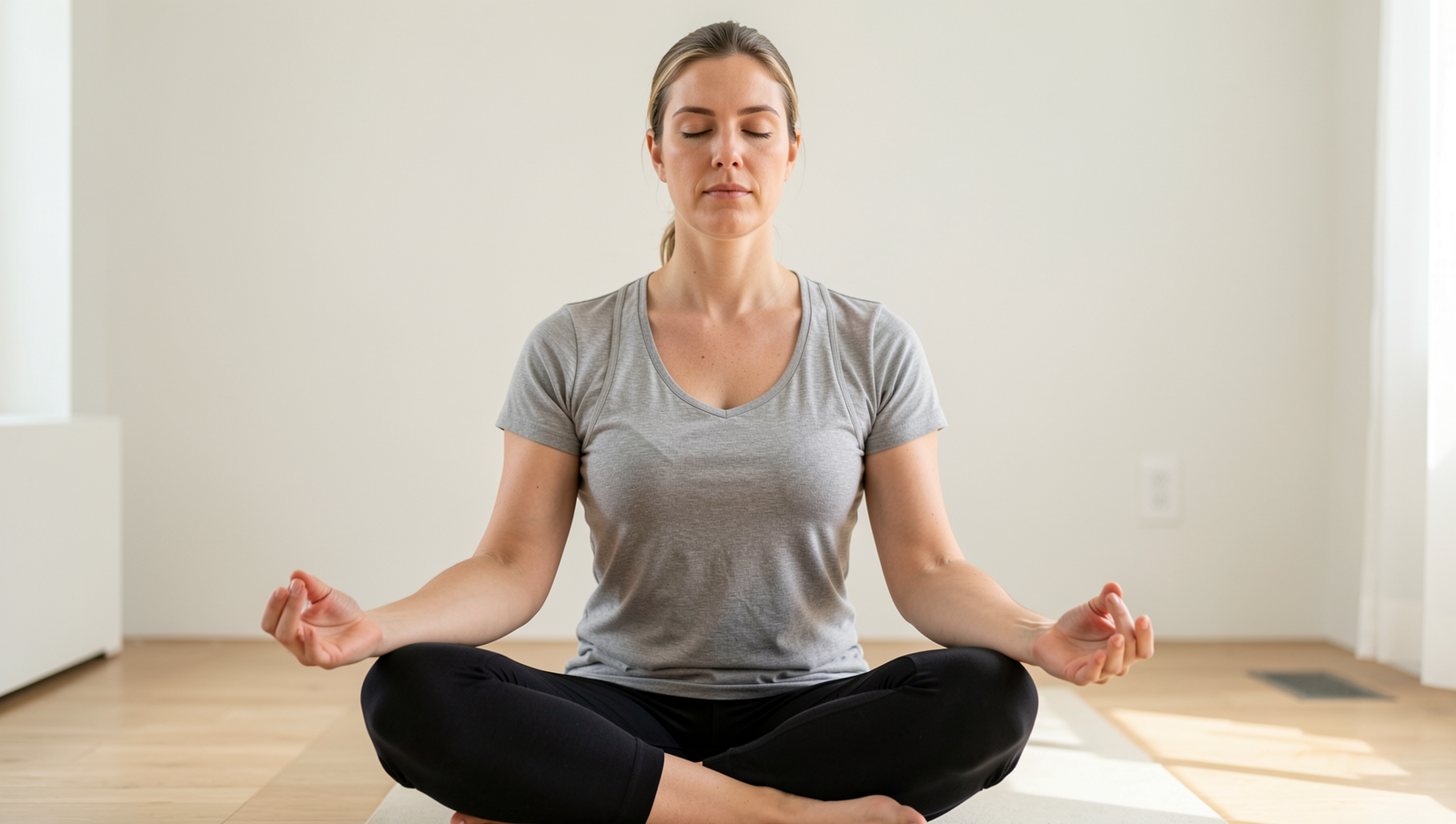 Person practicing mindfulness outdoors, embodying focus and tranquility.
