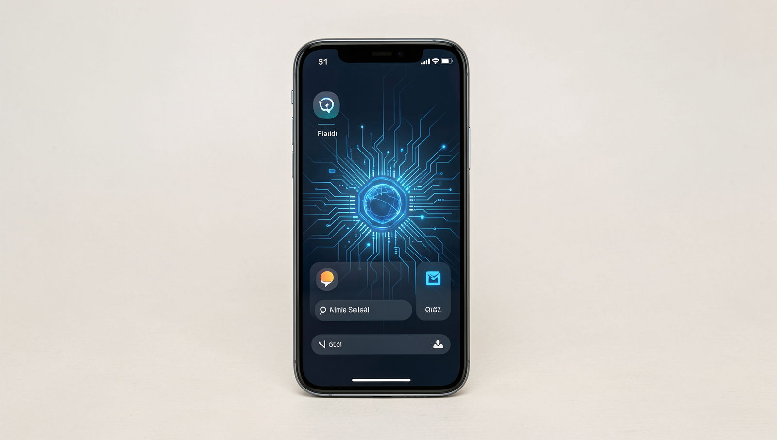 Smartphone displaying advanced AI features in a realistic setting.